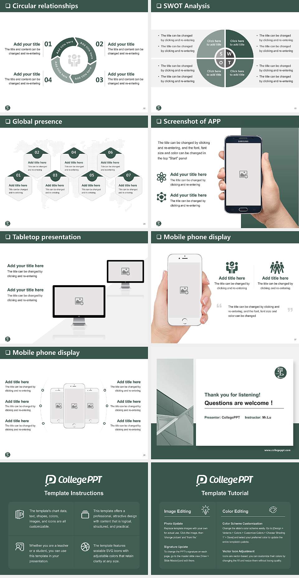 Keisen University General Purpose PPT Template4:3 ratio PPT effect preview image5