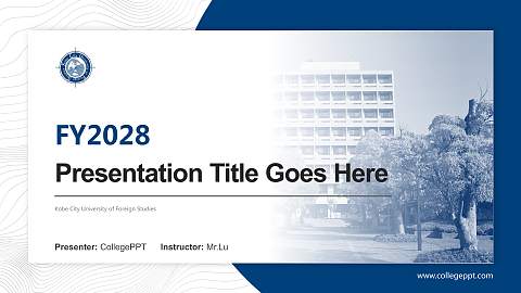 Kobe City University of Foreign Studies Academic Presentation/Research Findings Report PPT Template