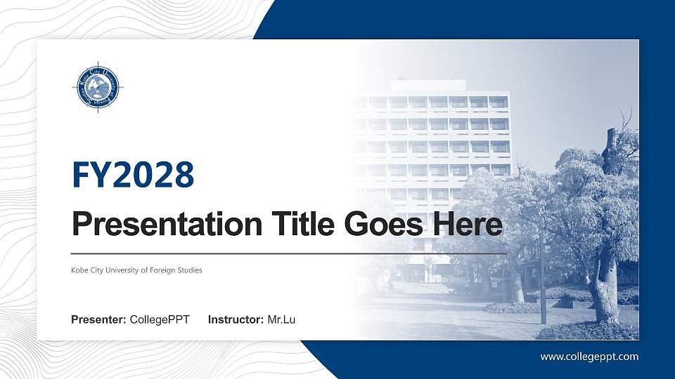 Kobe City University of Foreign Studies Academic Presentation/Research Findings Report PPT Template16:9 ratio PPT effect preview image
