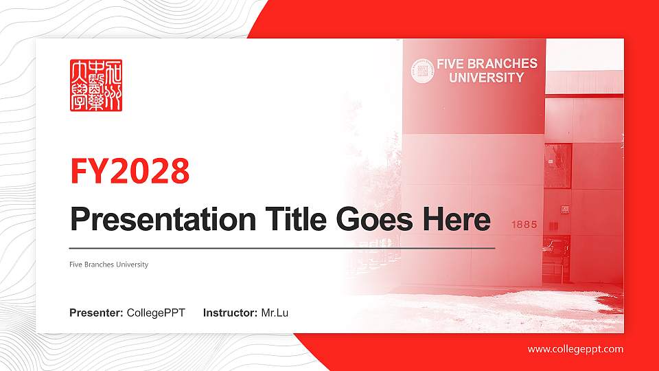 Five Branches University Academic Presentation/Research Findings Report PPT Template16:9 ratio PPT effect preview image