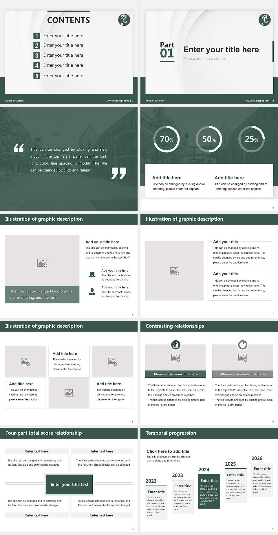 Keisen University Thesis Proposal/Graduation Defense PPT Template4:3 ratio PPT effect preview image2