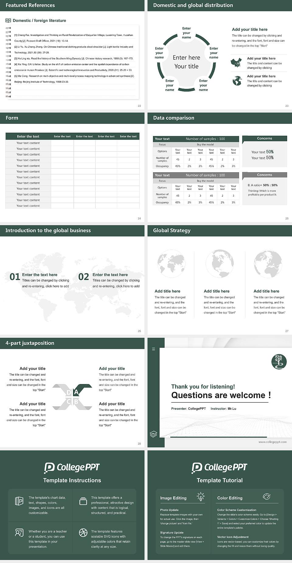 Keisen University Thesis Proposal/Graduation Defense PPT Template4:3 ratio PPT effect preview image4