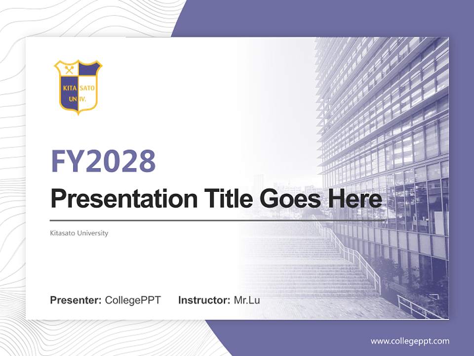 Kitasato University Academic Presentation/Research Findings Report PPT Template4:3 ratio PPT effect preview image5