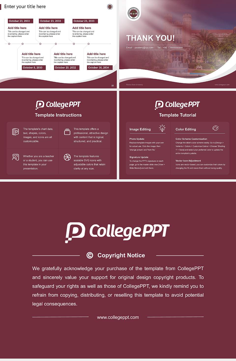 Florida State University Lecture Sharing and Networking Event PPT Template4:3 ratio PPT effect preview image4