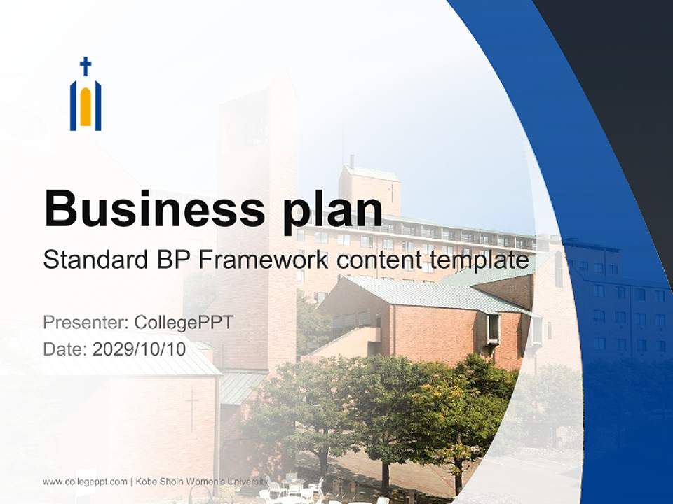 Kobe Shoin Women’s University Competition/Entrepreneurship Contest PPT Template4:3 ratio PPT effect preview image9