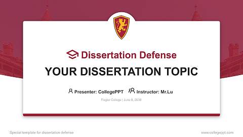 Flagler College Graduation Thesis Defense PPT Template