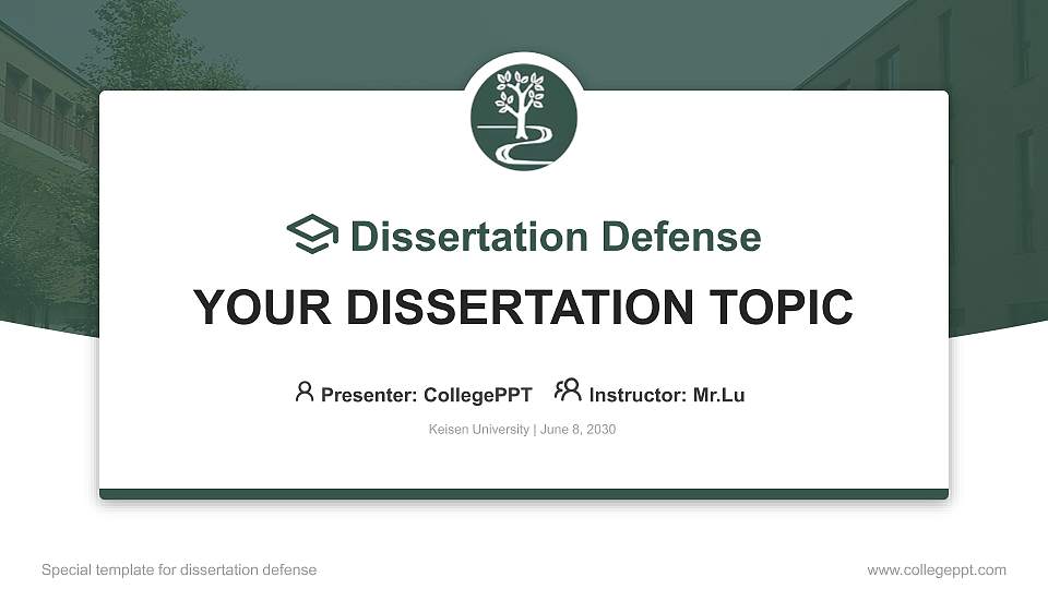 Keisen University Graduation Thesis Defense PPT Template16:9 ratio PPT effect preview image