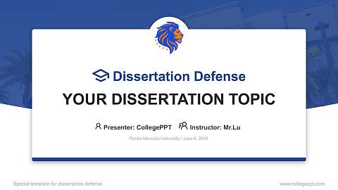 Florida Memorial University Graduation Thesis Defense PPT Template