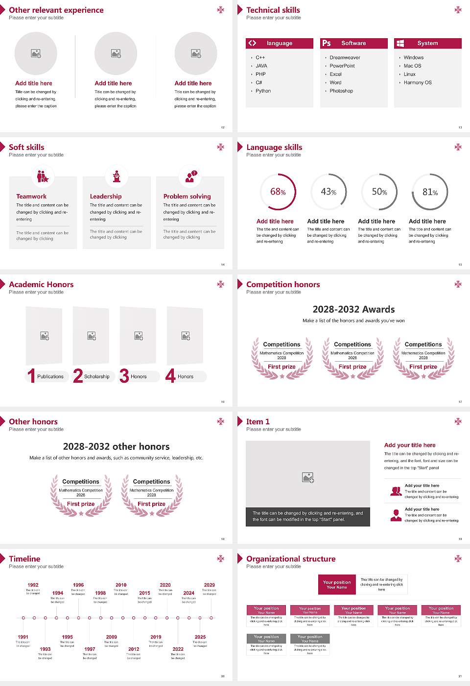 Kinjo Gakuin University Resume PPT Template16:9 ratio PPT effect preview image3