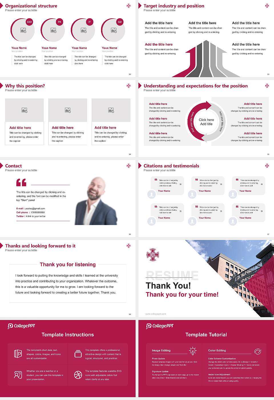 Kinjo Gakuin University Resume PPT Template16:9 ratio PPT effect preview image4