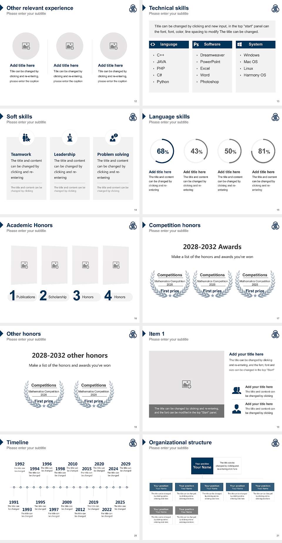 Kobe College Resume PPT Template4:3 ratio PPT effect preview image3