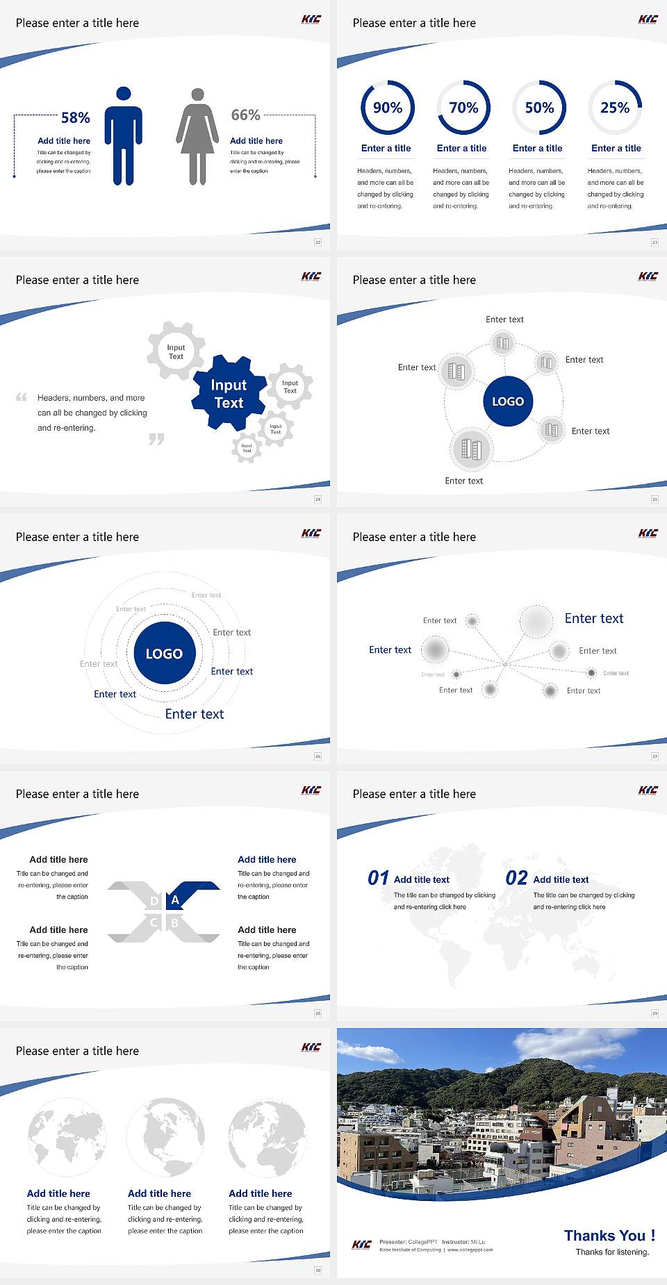 Kobe Institute of Computing Course/Courseware Creation PPT Template4:3 ratio PPT effect preview image4
