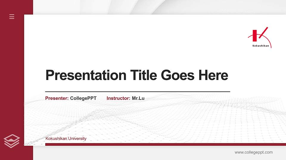Kokushikan University Thesis Proposal/Graduation Defense PPT Template16:9 ratio PPT effect preview image