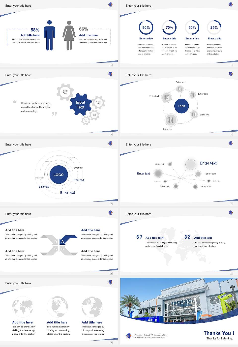 Florida Memorial University Course/Courseware Creation PPT Template16:9 ratio PPT effect preview image4