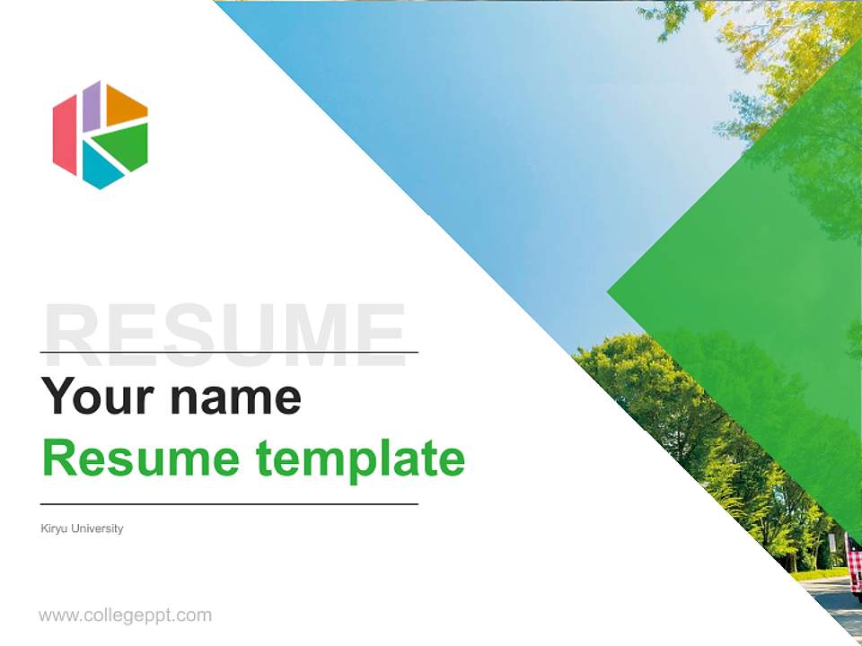 Kiryu University Resume PPT Template4:3 ratio PPT effect preview image5