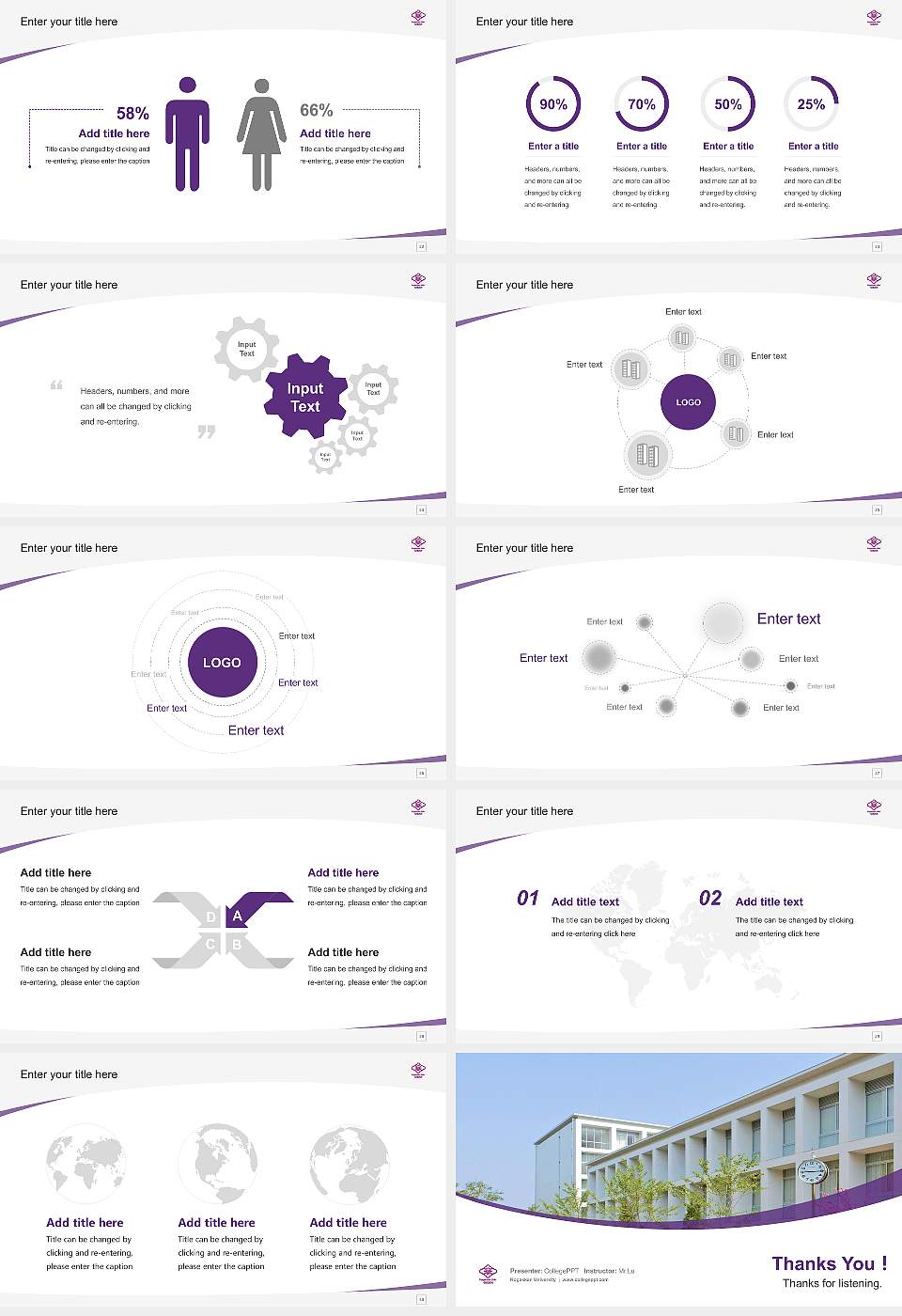 Kogakkan University Course/Courseware Creation PPT Template16:9 ratio PPT effect preview image4