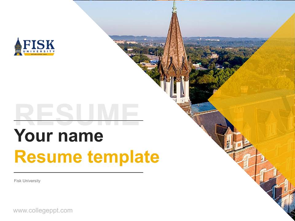 Fisk University Resume PPT Template4:3 ratio PPT effect preview image5
