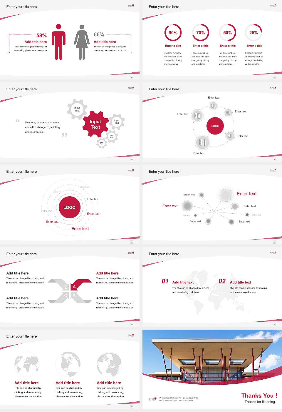 Florida Southern College Course/Courseware Creation PPT Template16:9 ratio PPT effect preview image4