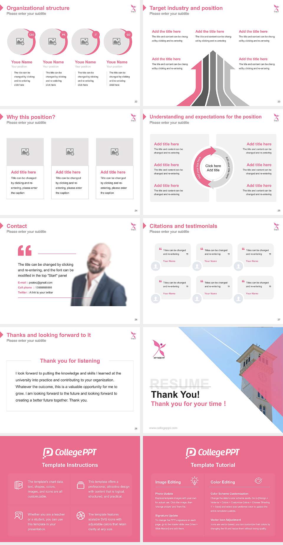 Kobe City College of Nursing Resume PPT Template4:3 ratio PPT effect preview image4