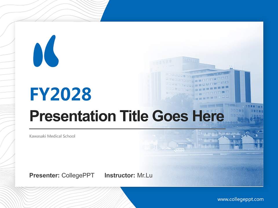 Kawasaki Medical School Academic Presentation/Research Findings Report PPT Template4:3 ratio PPT effect preview image5