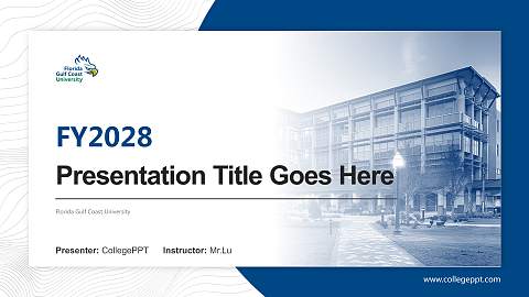 Florida Gulf Coast University Academic Presentation/Research Findings Report PPT Template