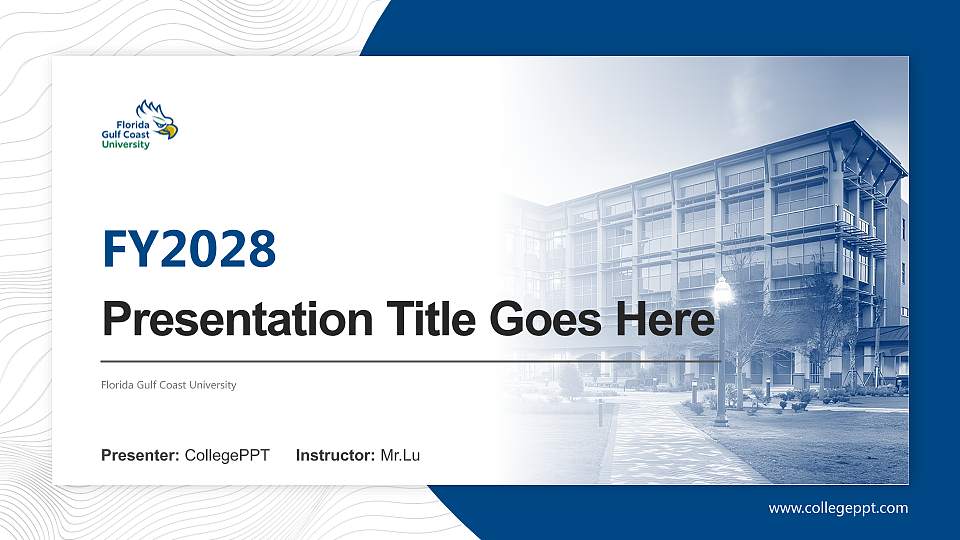 Florida Gulf Coast University Academic Presentation/Research Findings Report PPT Template16:9 ratio PPT effect preview image