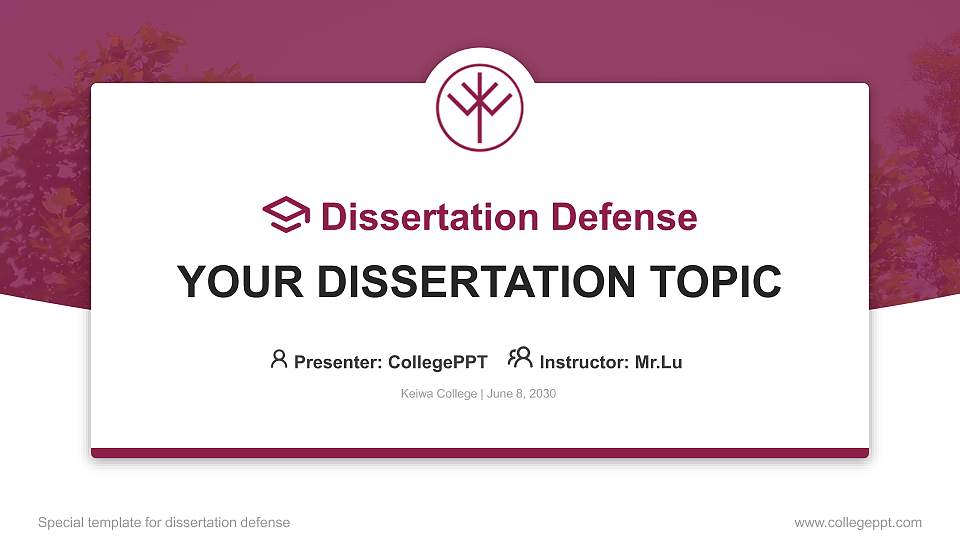 Keiwa College Graduation Thesis Defense PPT Template16:9 ratio PPT effect preview image