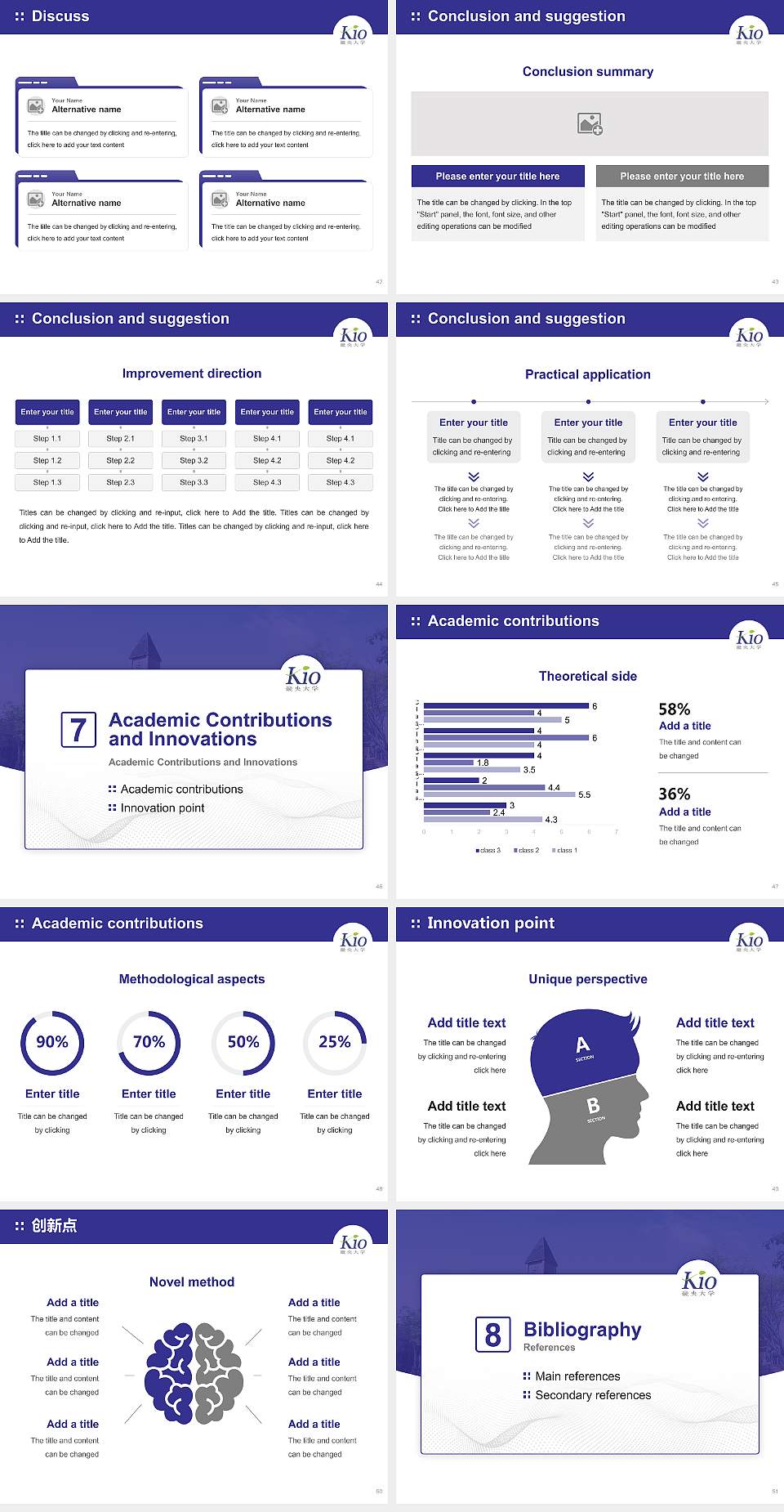Kio University Graduation Thesis Defense PPT Template4:3 ratio PPT effect preview image6