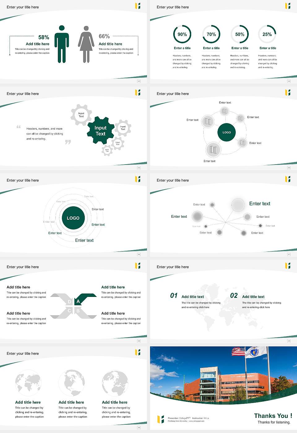 Fitchburg State University Course/Courseware Creation PPT Template16:9 ratio PPT effect preview image4