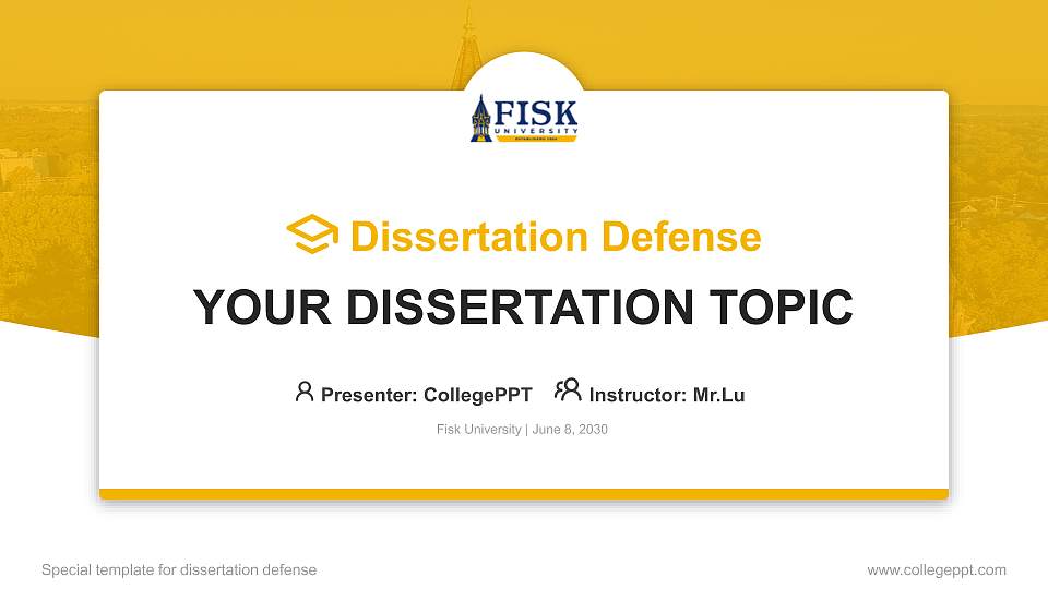 Fisk University Graduation Thesis Defense PPT Template16:9 ratio PPT effect preview image