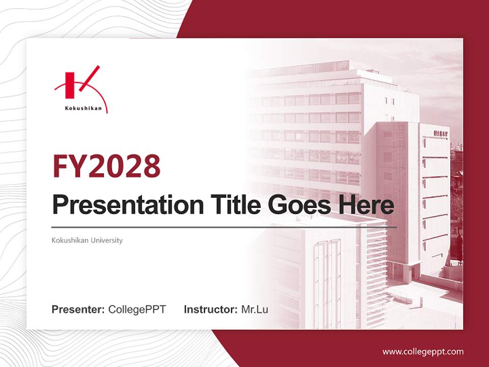 Kokushikan University Academic Presentation/Research Findings Report PPT Template4:3 ratio PPT effect preview image5