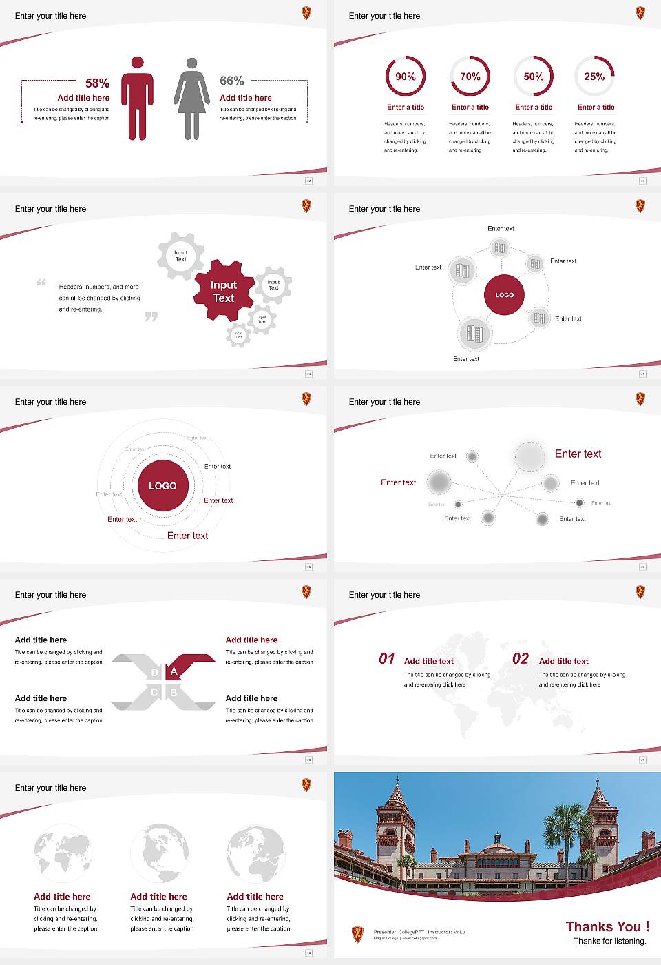 Flagler College Course/Courseware Creation PPT Template16:9 ratio PPT effect preview image4