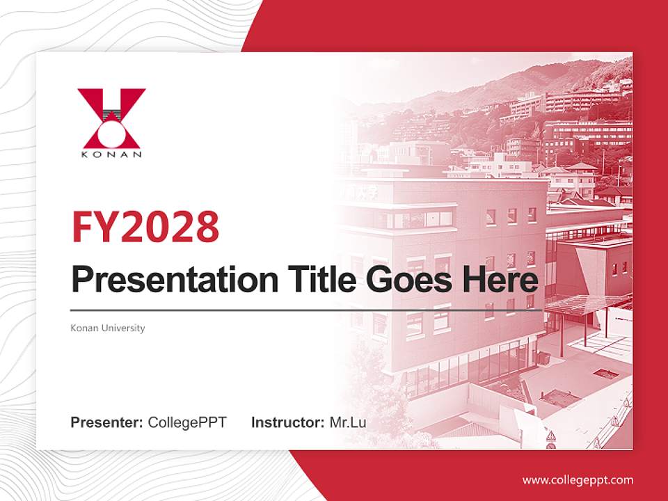 Konan University Academic Presentation/Research Findings Report PPT Template4:3 ratio PPT effect preview image5