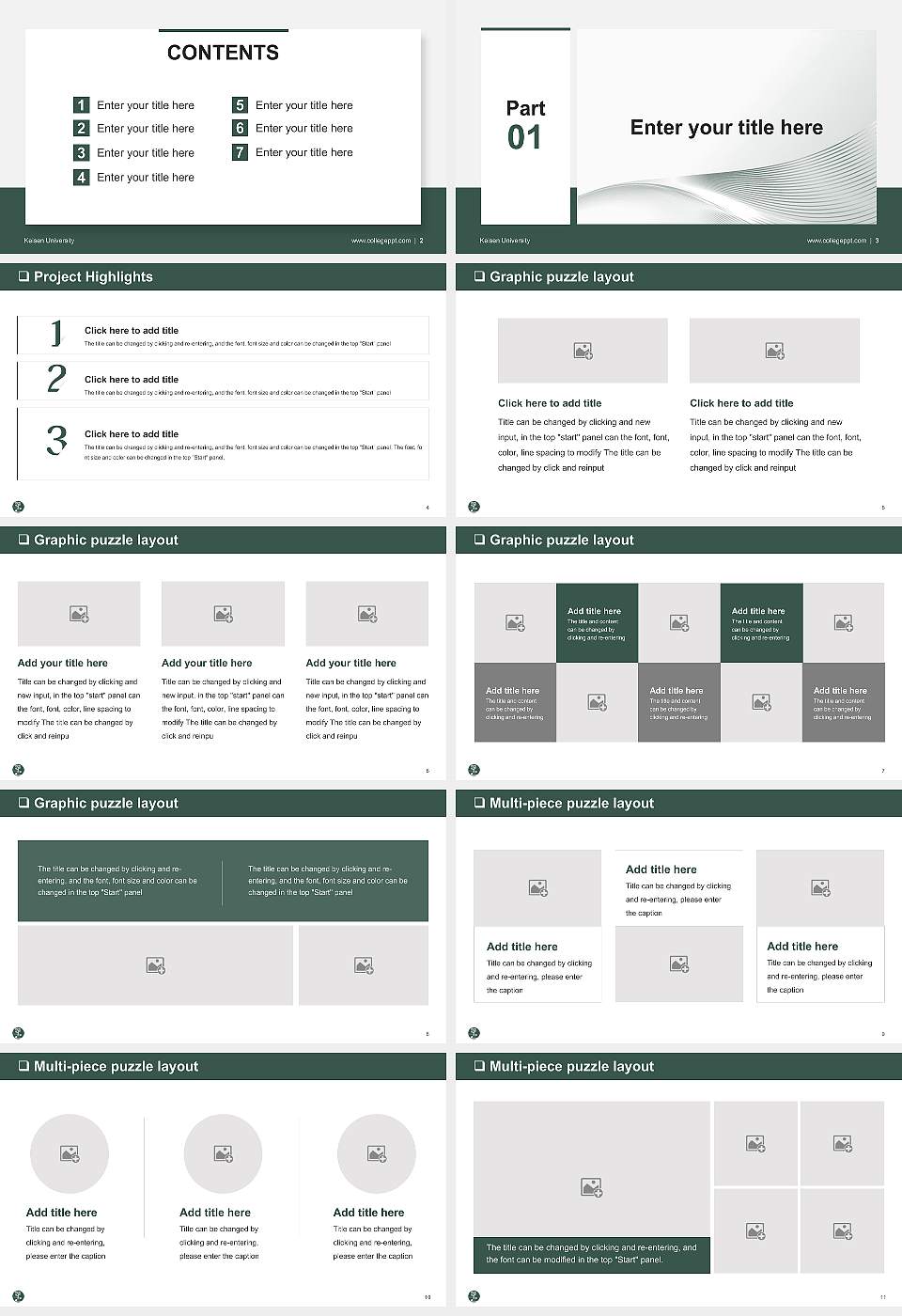 Keisen University General Purpose PPT Template16:9 ratio PPT effect preview image2