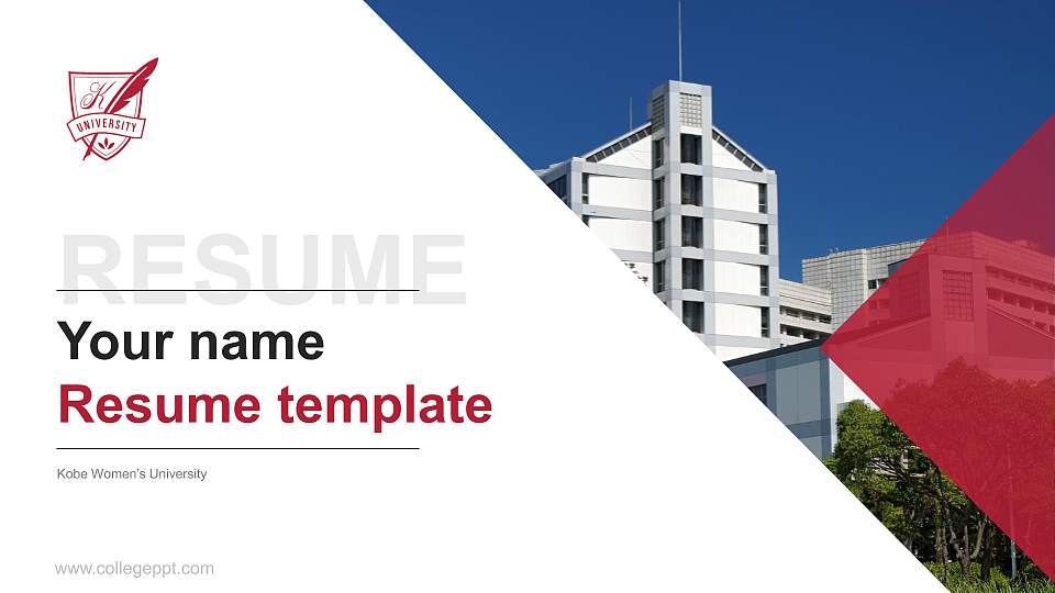 Kobe Women’s University Resume PPT Template16:9 ratio PPT effect preview image