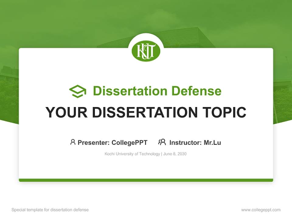 Kochi University of Technology Graduation Thesis Defense PPT Template4:3 ratio PPT effect preview image7