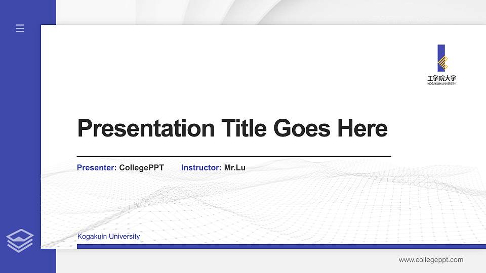 Kogakuin University Thesis Proposal/Graduation Defense PPT Template16:9 ratio PPT effect preview image