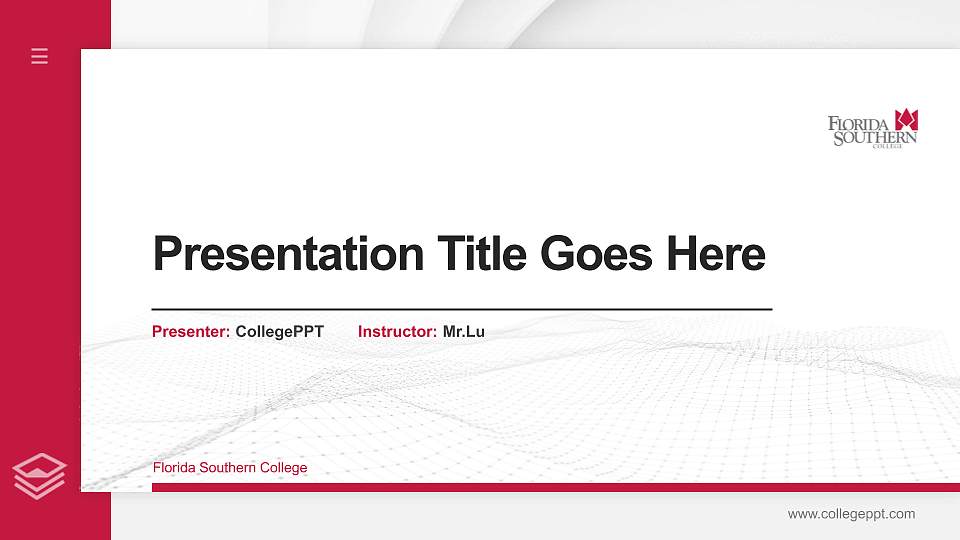 Florida Southern College Thesis Proposal/Graduation Defense PPT Template16:9 ratio PPT effect preview image