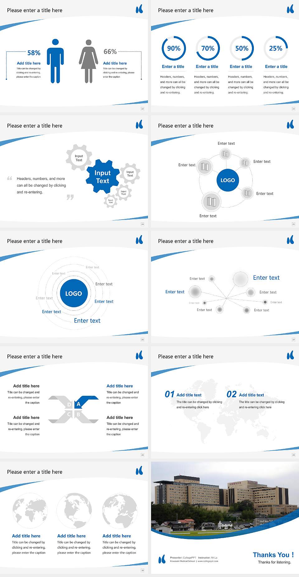 Kawasaki Medical School Course/Courseware Creation PPT Template4:3 ratio PPT effect preview image4