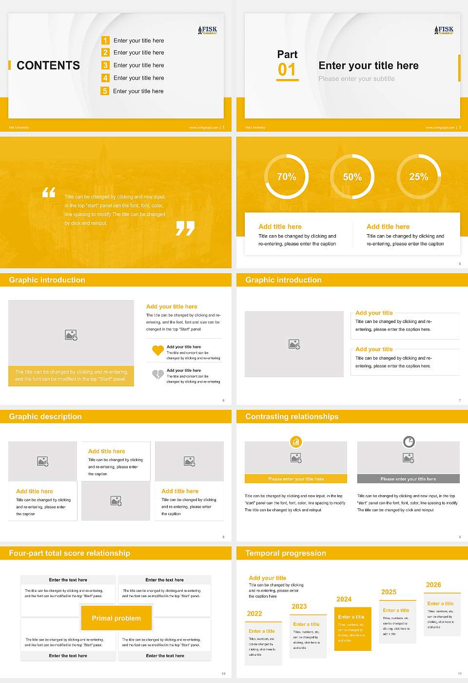 Fisk University Thesis Proposal/Graduation Defense PPT Template16:9 ratio PPT effect preview image2