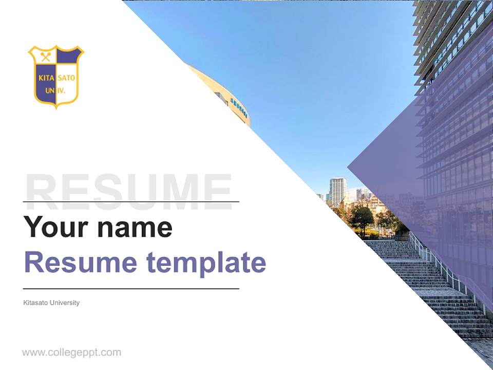 Kitasato University Resume PPT Template4:3 ratio PPT effect preview image5