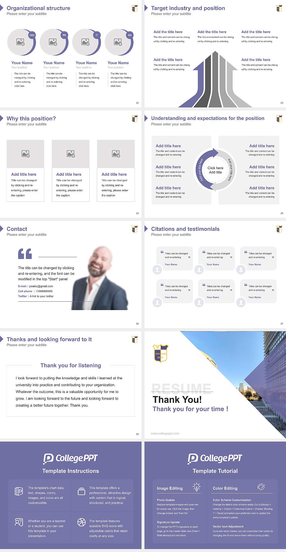 Kitasato University Resume PPT Template4:3 ratio PPT effect preview image4