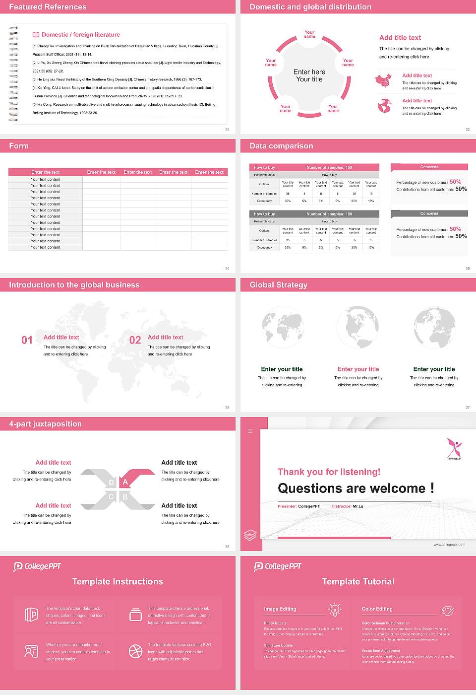 Kobe City College of Nursing Thesis Proposal/Graduation Defense PPT Template16:9 ratio PPT effect preview image4