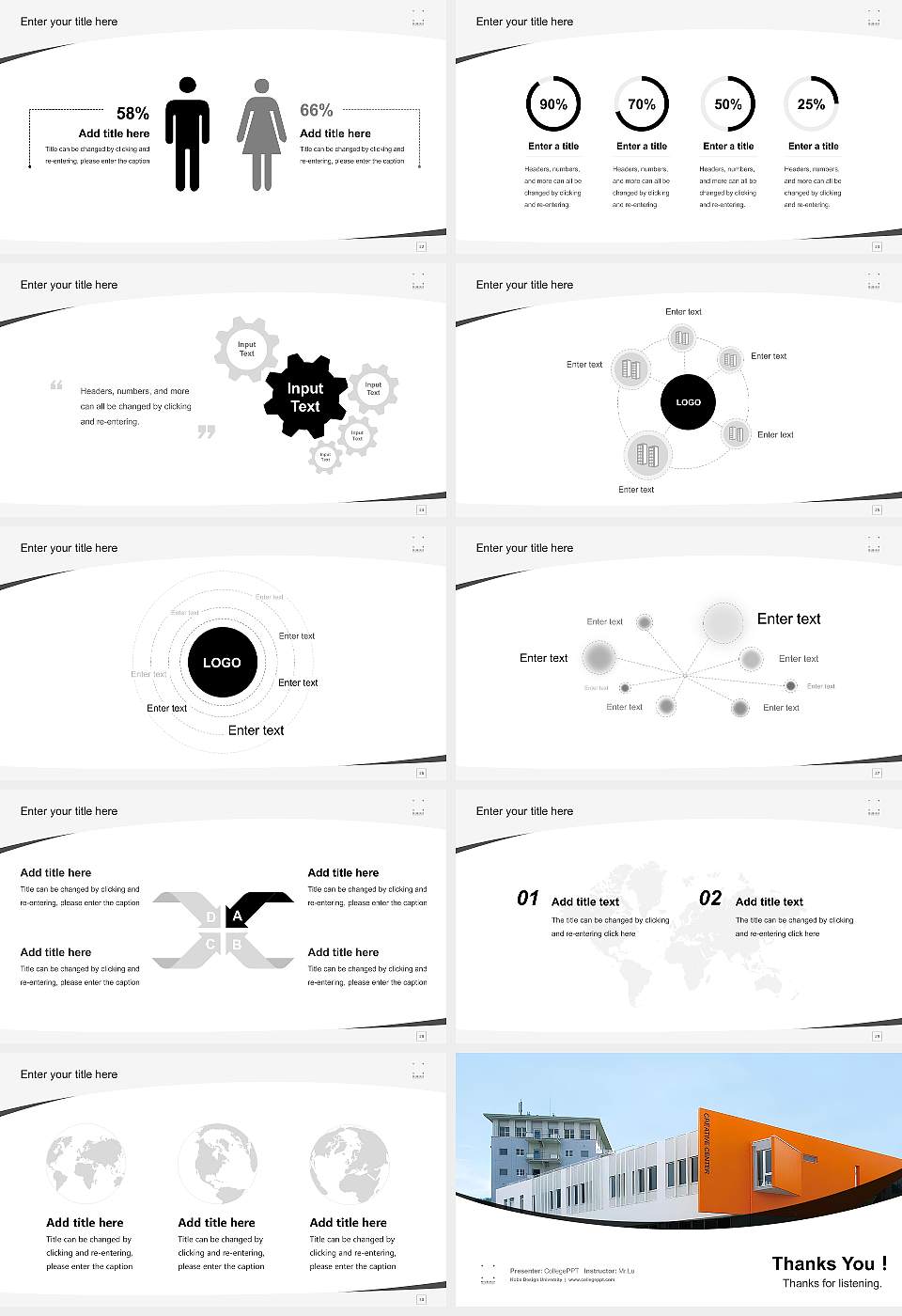 Kobe Design University Course/Courseware Creation PPT Template16:9 ratio PPT effect preview image4