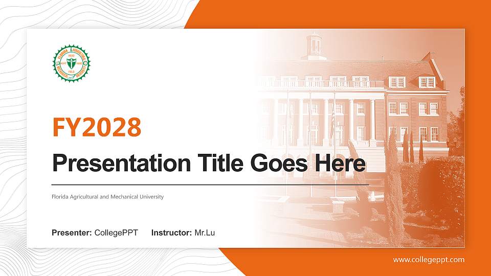 Florida Agricultural and Mechanical University Academic Presentation/Research Findings Report PPT Template16:9 ratio PPT effect preview image