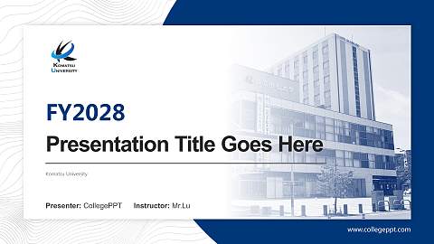 Komatsu University Academic Presentation/Research Findings Report PPT Template