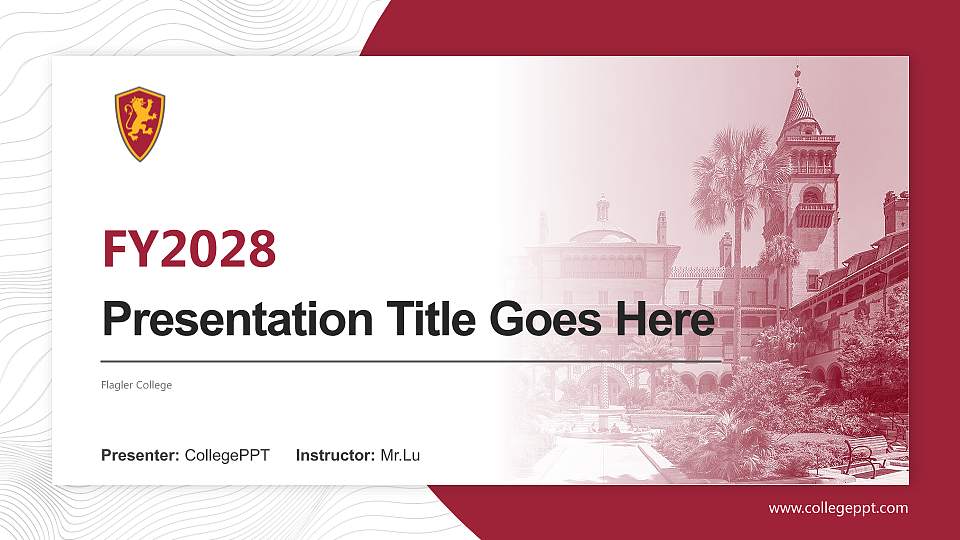 Flagler College Academic Presentation/Research Findings Report PPT Template16:9 ratio PPT effect preview image
