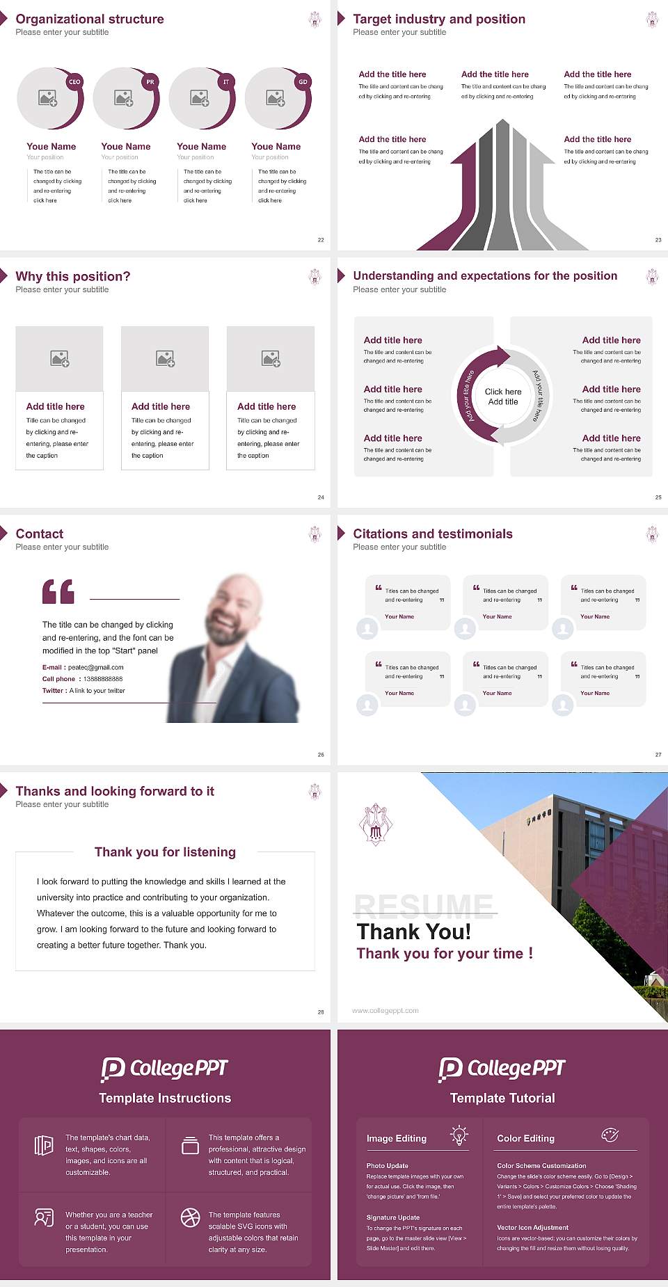 Kawamura Gakuen Woman’s University Resume PPT Template4:3 ratio PPT effect preview image4