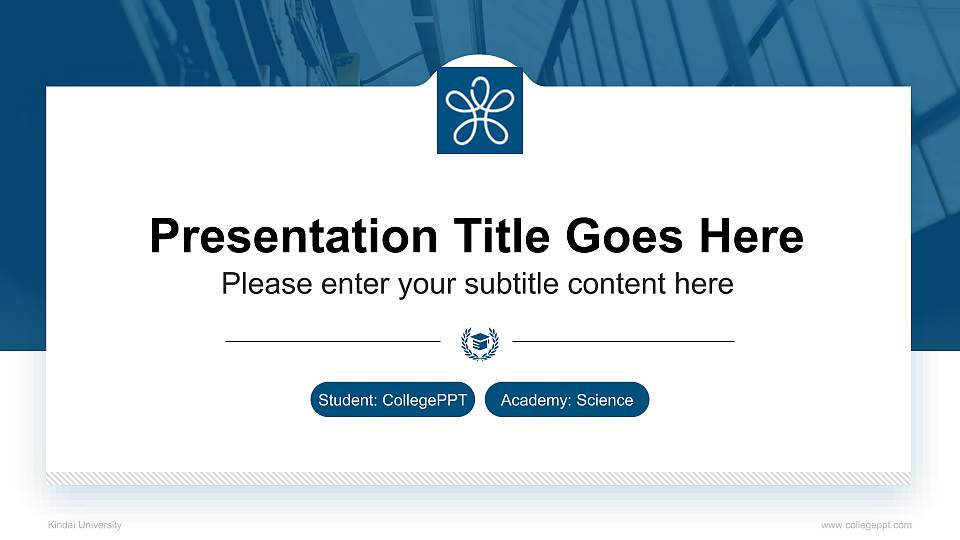Kindai University National Scholarship Defense PPT Template16:9 ratio PPT effect preview image