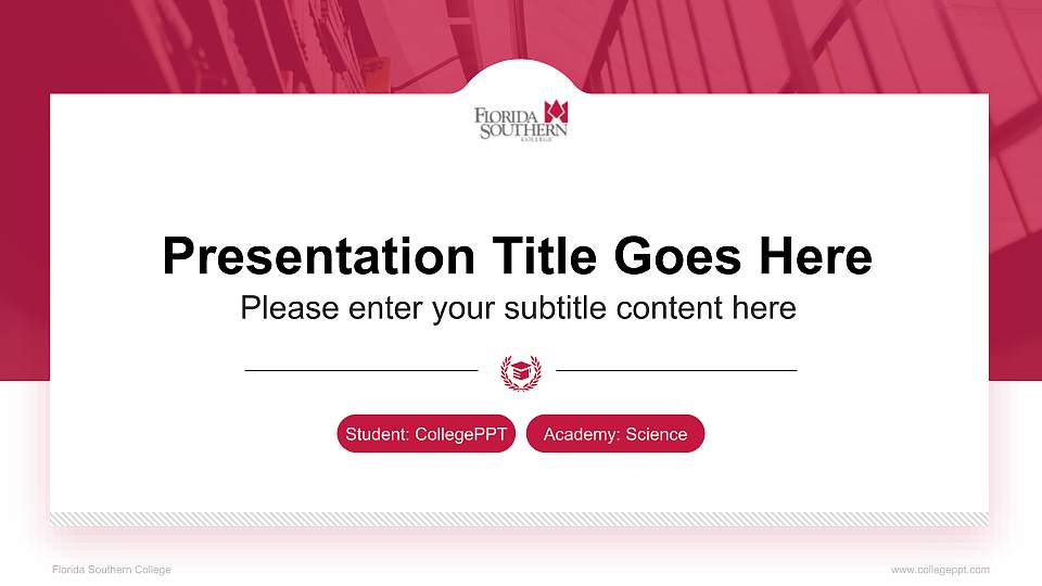 Florida Southern College National Scholarship Defense PPT Template16:9 ratio PPT effect preview image